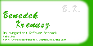 benedek krenusz business card