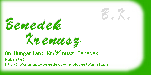 benedek krenusz business card